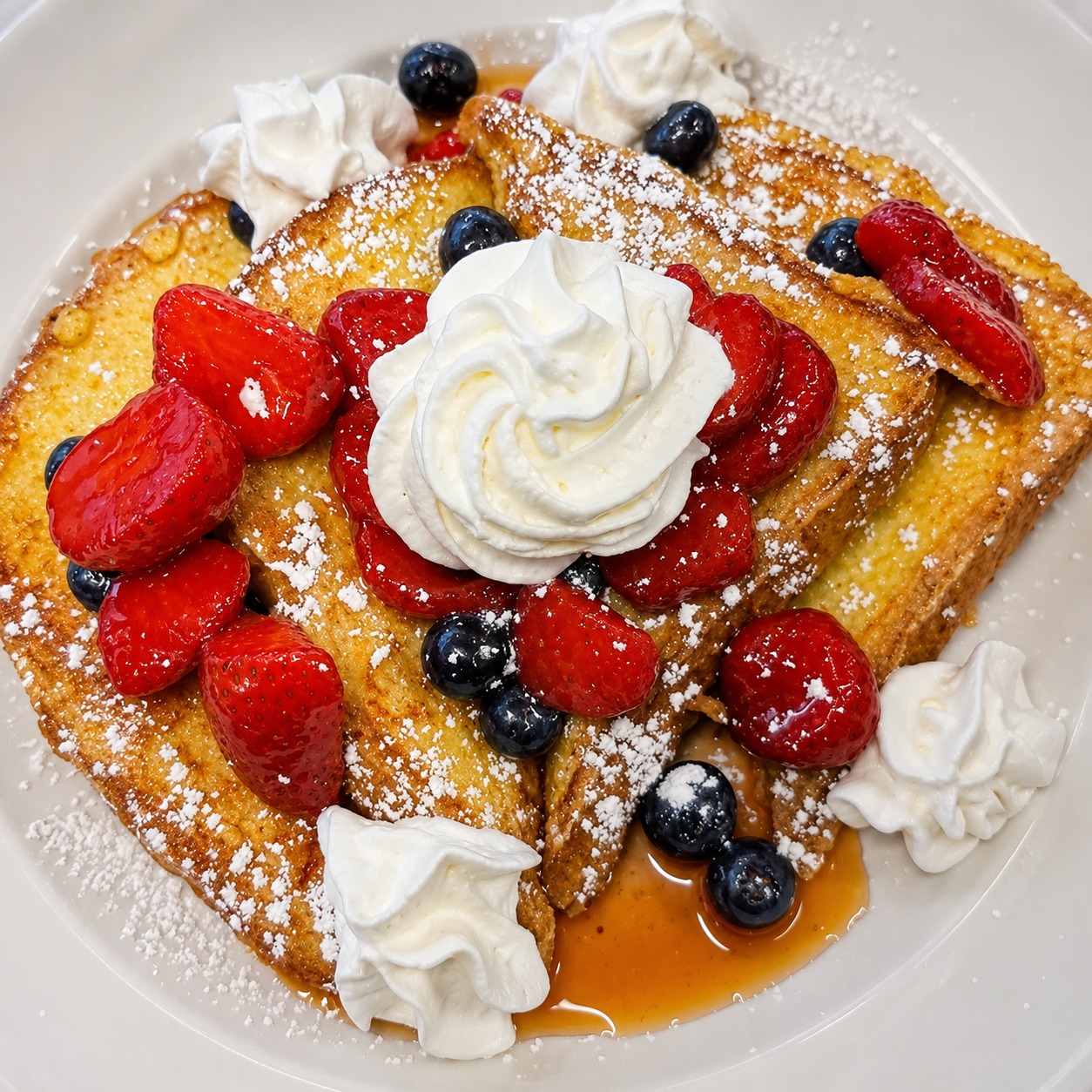 Golden waffles made to order